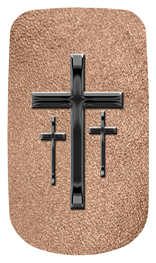 DAROYAL-517-BK-SH-BZ Black 3 Crosses Shimmer Bronze Background